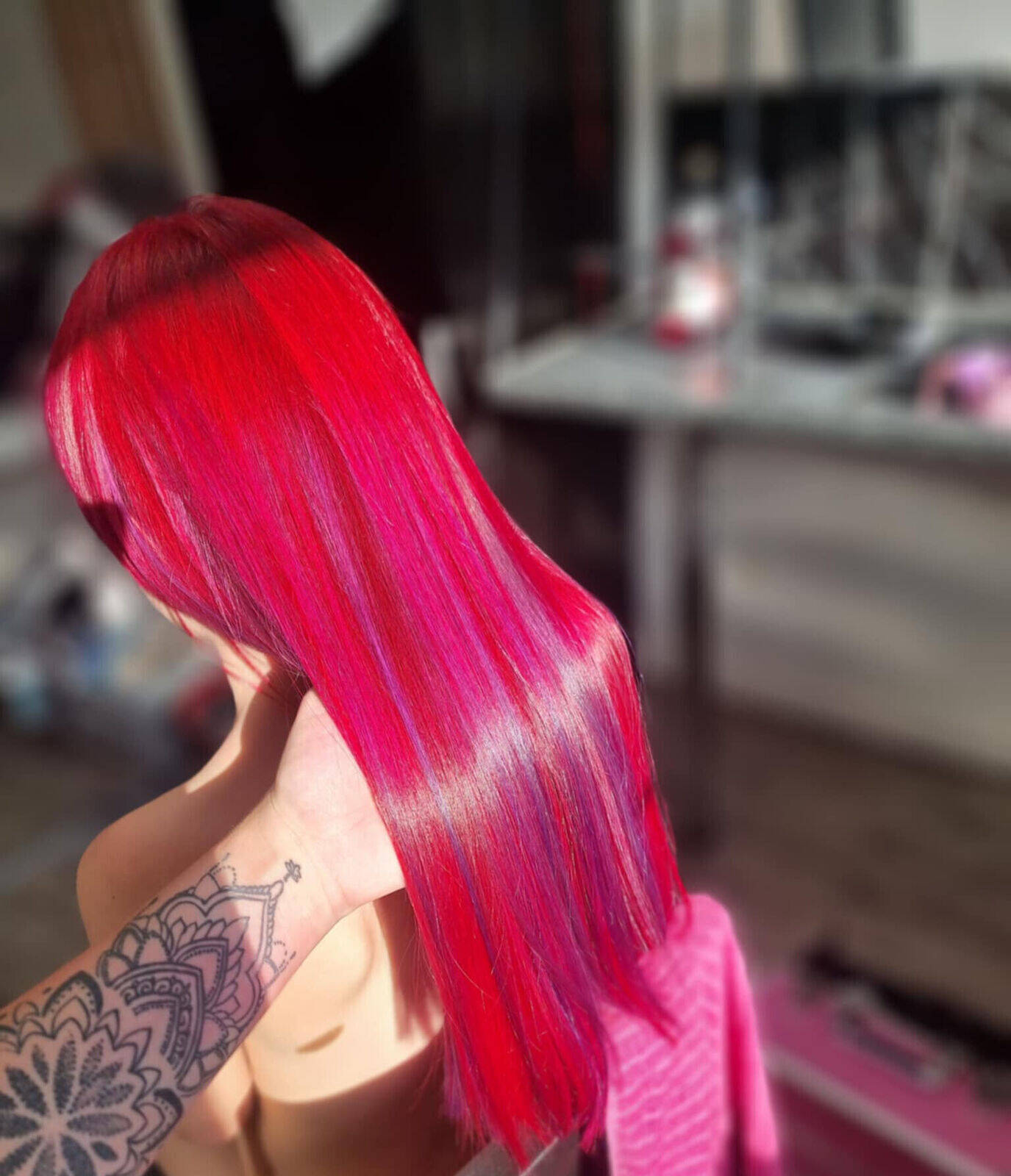 Vivids. Can you believe this is my 7 year olds hair? I'm obsessed 😍  Temporary colour during the school holidays.