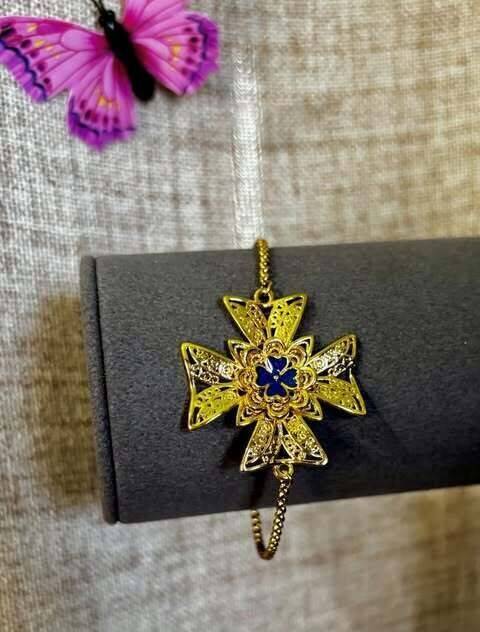 Bracelet semi précieuses cruz de malta