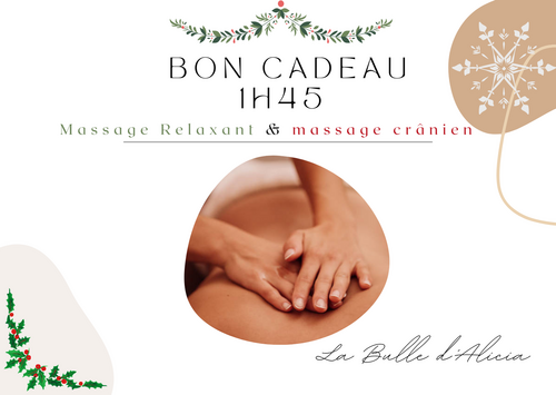 Bon cadeau massage Relaxant + massage crânien 