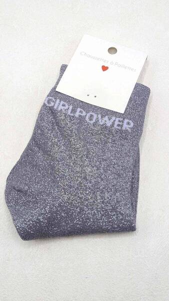 Chaussettes à Paillettes Girl Power Lilas