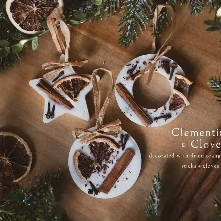 Clementine & Clove Scented Tree Decorations/Wax Melts