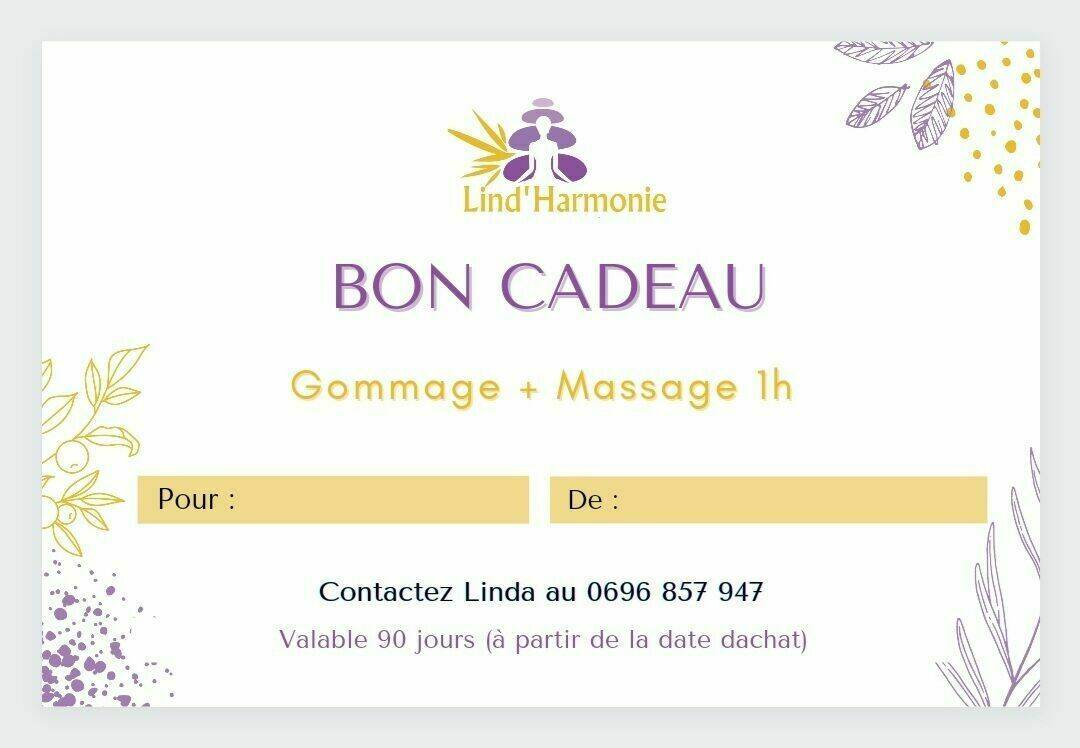 Chèque Cadeau Gommage + Massage 1h