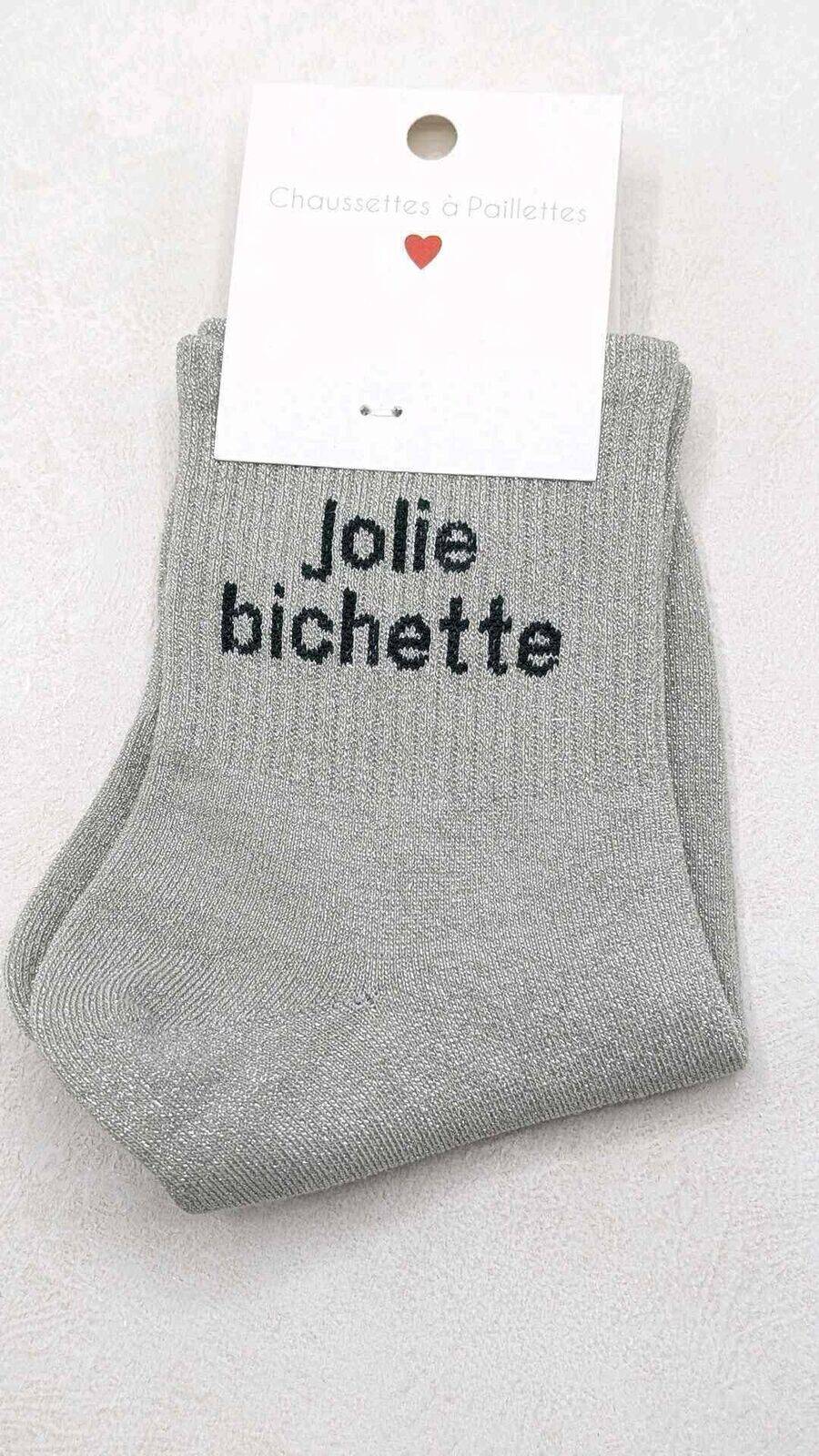 Chaussettes à Paillettes Jolie Bichette Argentées