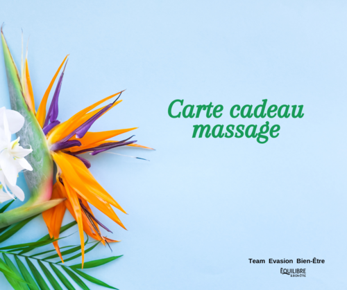 Carte Cadeau massage Evasion à la plage (60 mn)- Duo