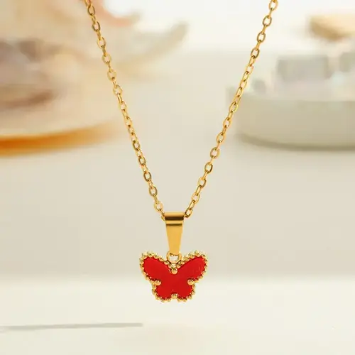Collier papillon red 