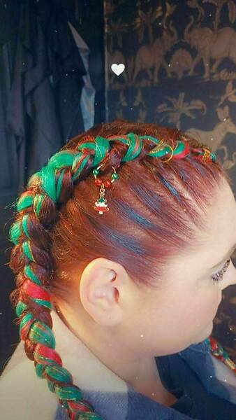 Seasonal braids with added hair 
