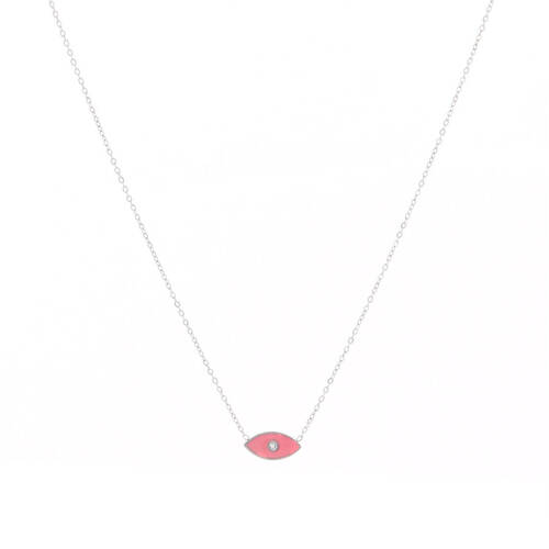 Collier en acier œil rose DORE