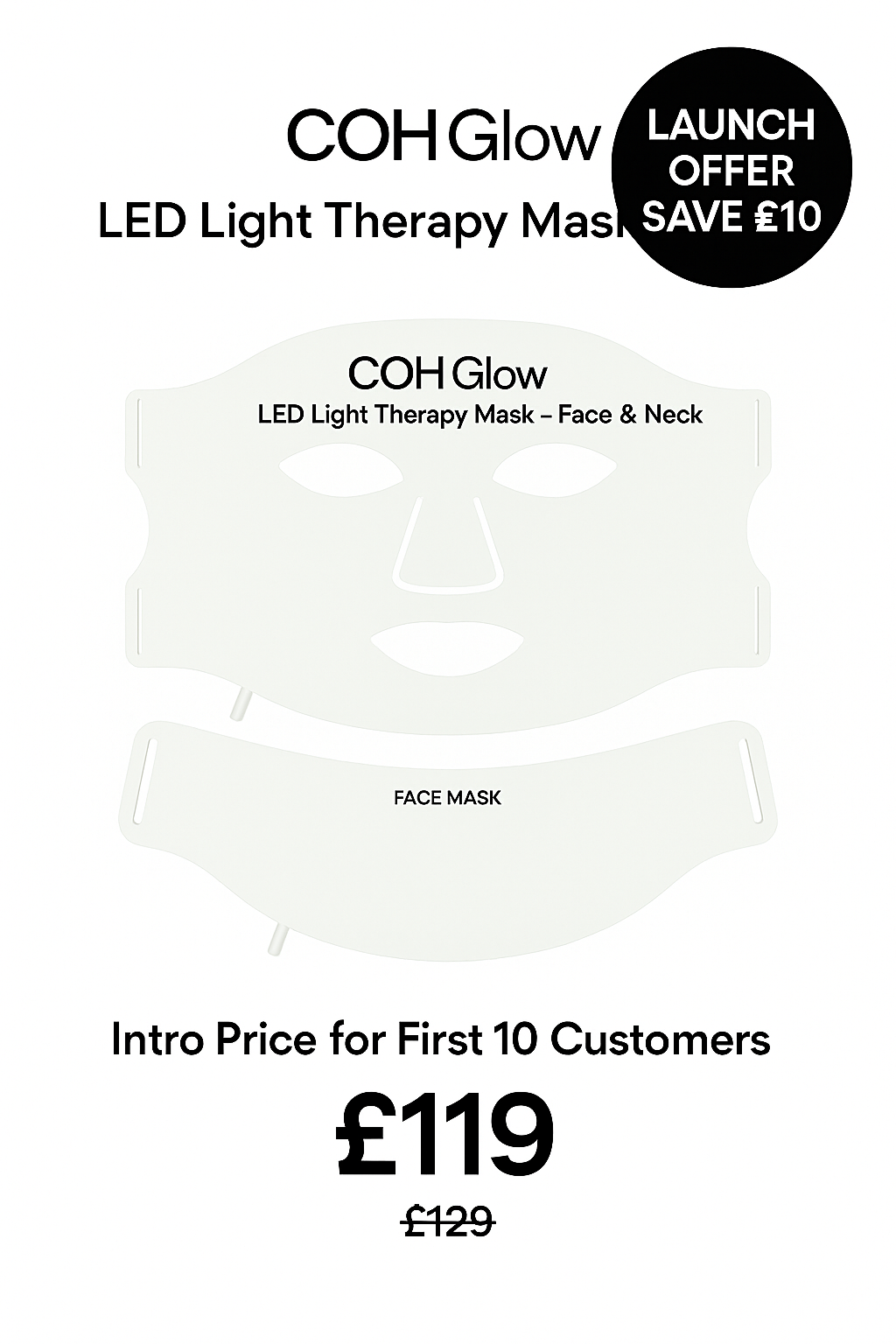 COH Glow LED Light Therapy Mask – Face & Neck