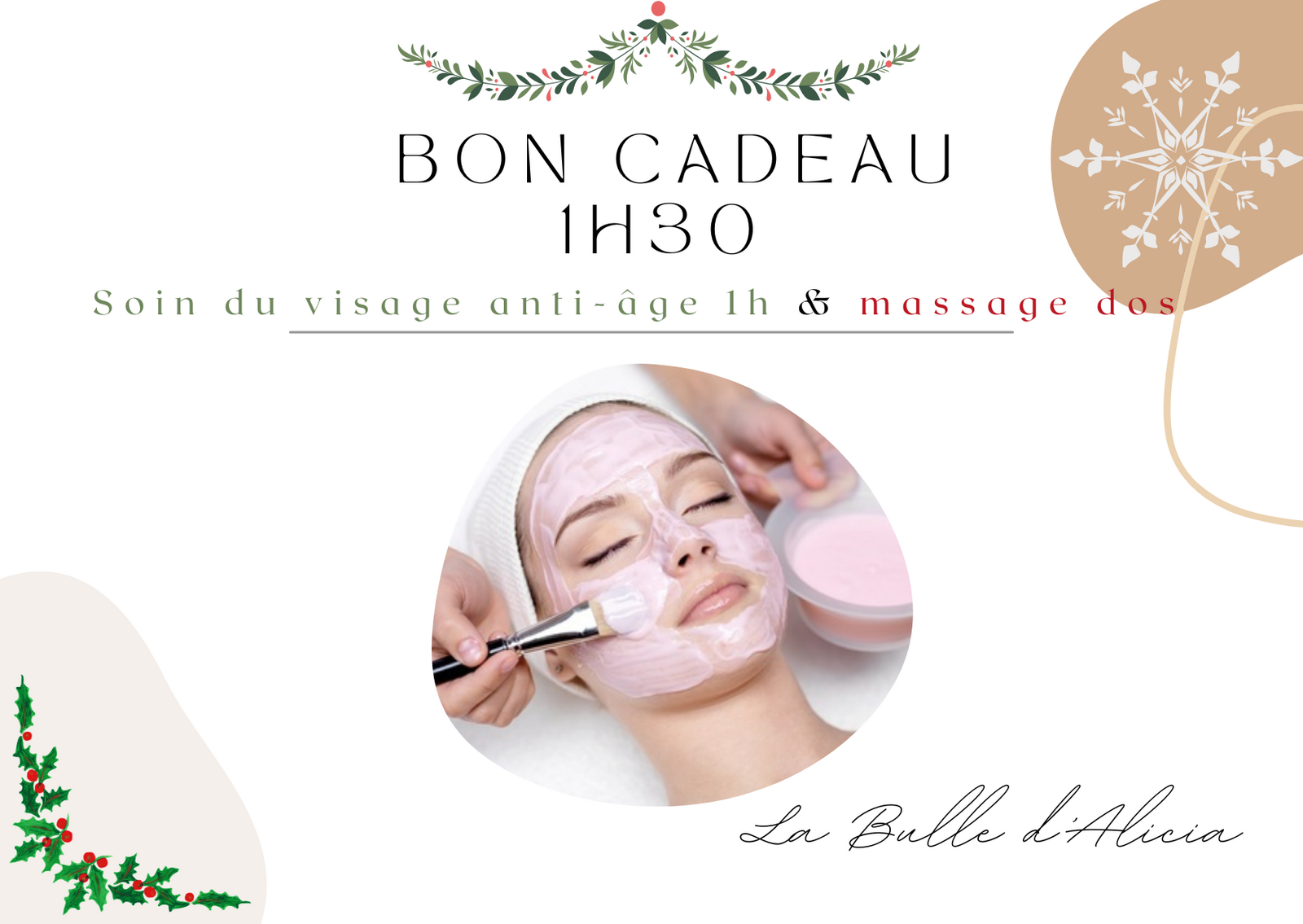 Bon cadeau - Soin du visage anti-âge + massage du dos 