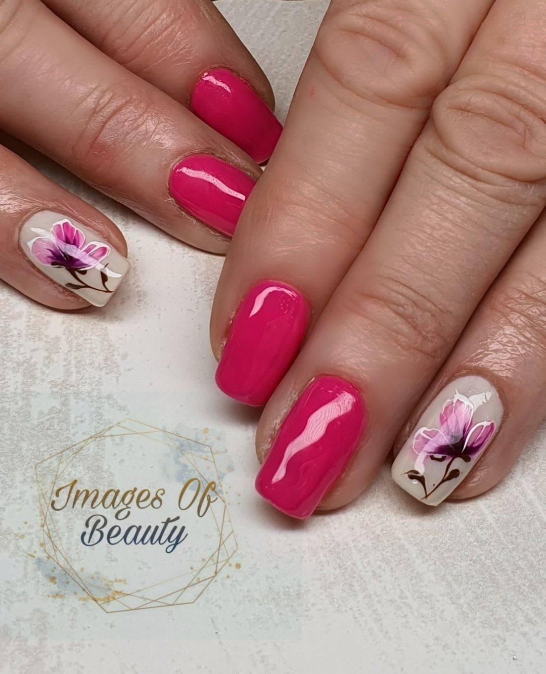 Just look at these natural nails, we have to take them down in length every appointment 
all hand painted in gel polish