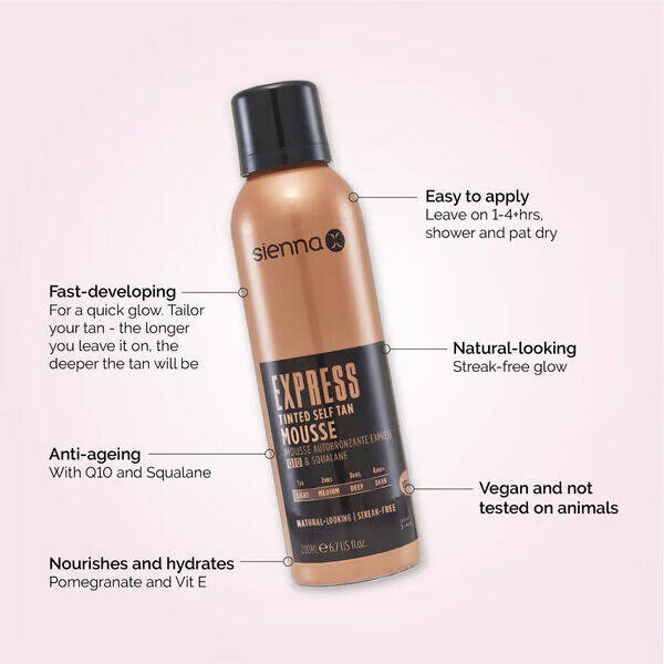Express Q10 Tinted Self Tan Mousse 200ML