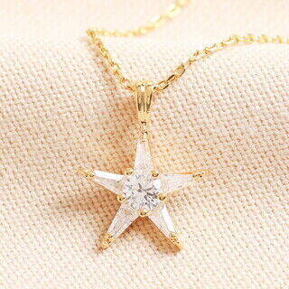 Crystal star pendant in gold