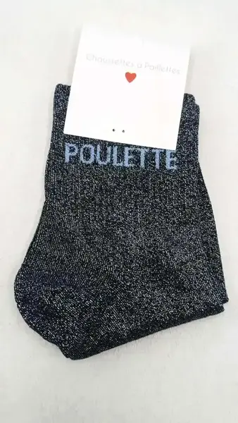 Chaussettes à Paillettes Poulette Bleu Marine