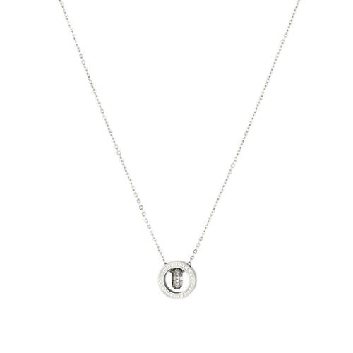 Collier en acier deux sphères brillantes