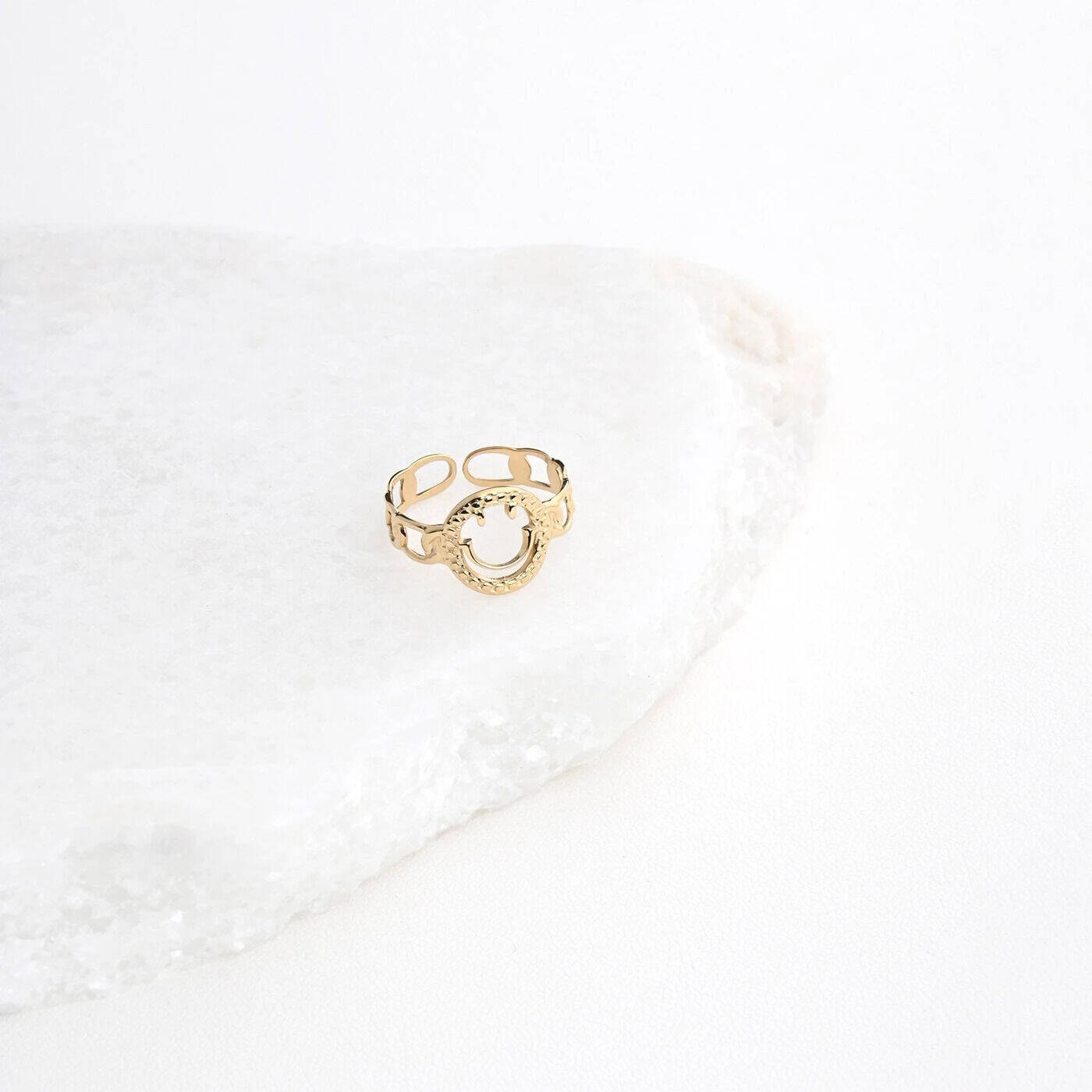 Bague réglable acier smile 