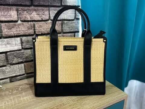 Sac Shopper rectangulaire en raphia