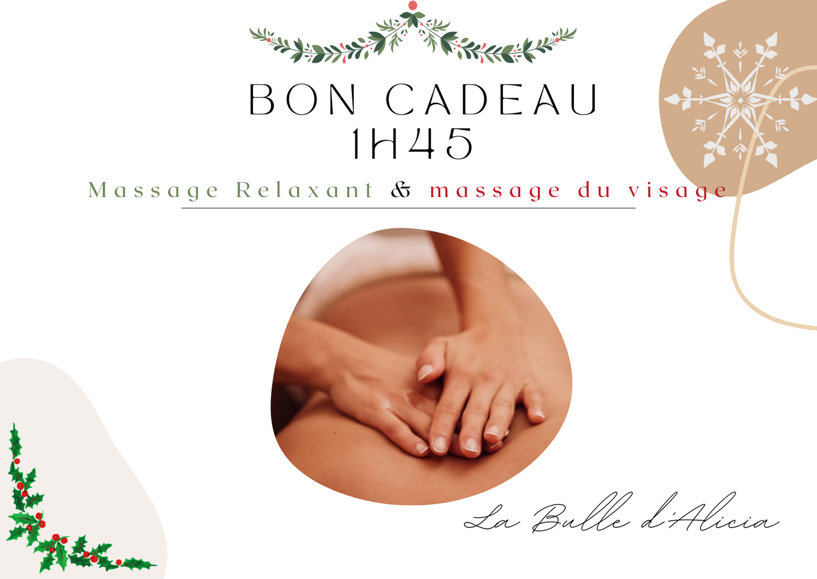 Bon cadeau - Massage Relaxant + massage du visage 