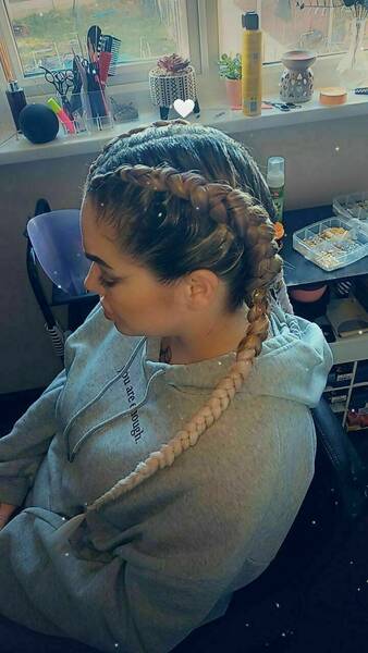 2 Dutch braids added hair