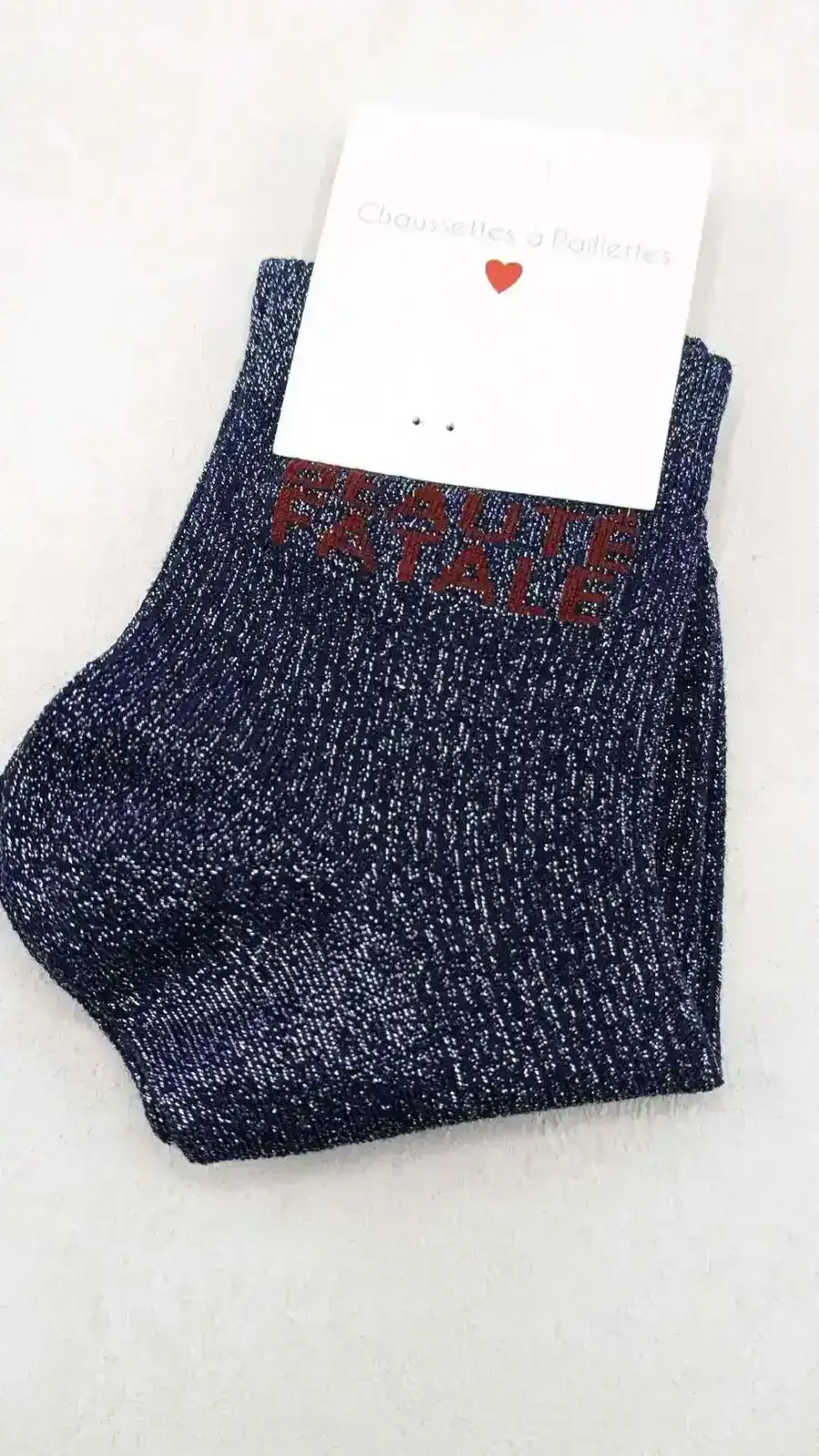 Chaussettes à Paillettes Beauté Fatale Bleu Marine