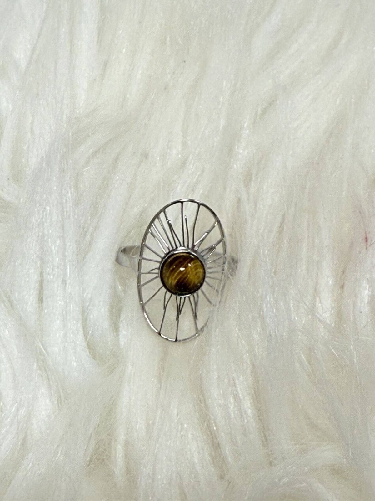 Bague argenté Oeil de tigre 