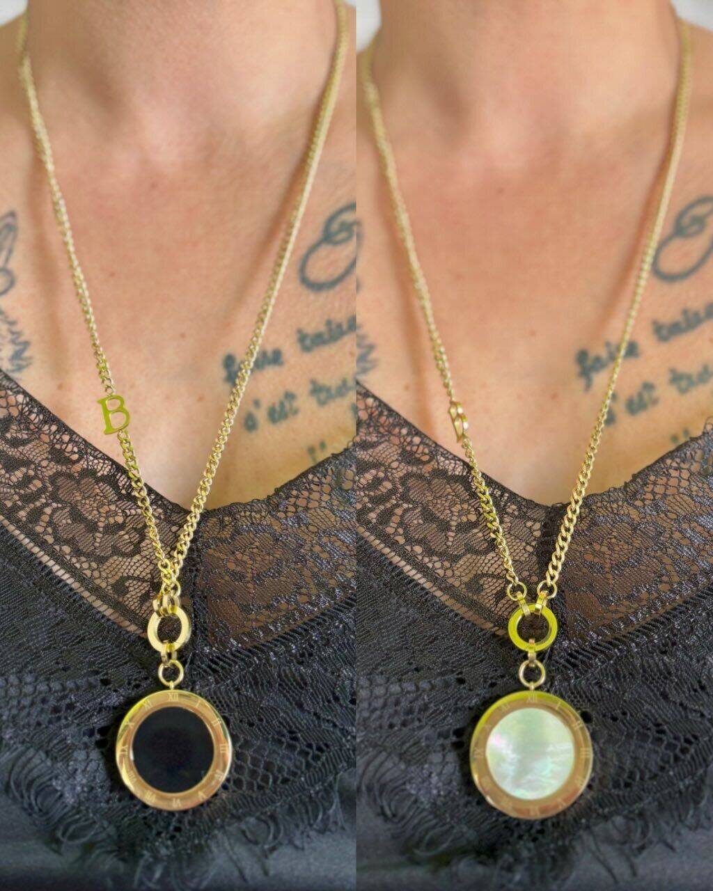 Collier en acier long rond reversible