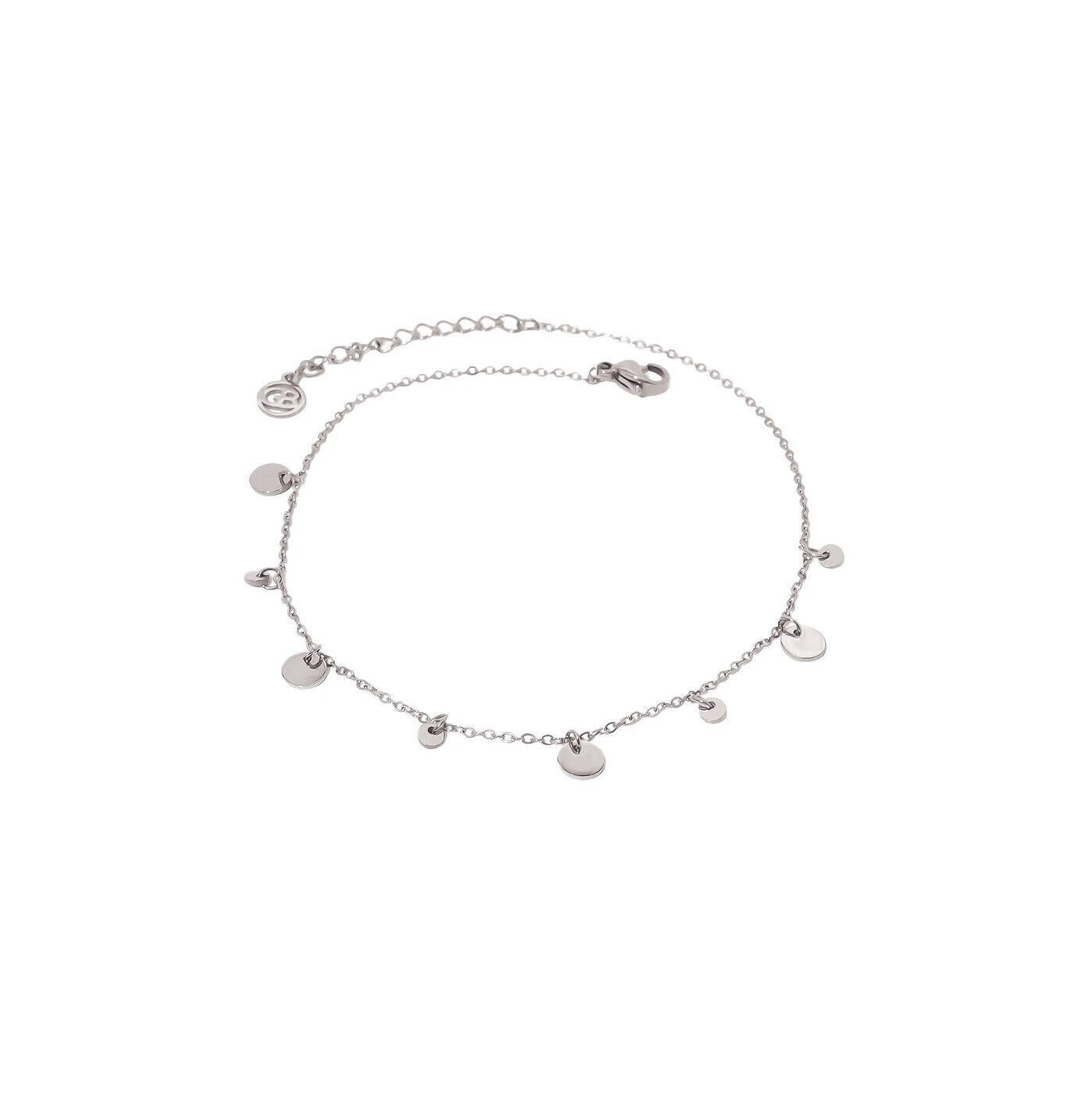Chaîne de cheville acier avec pendentifs rond