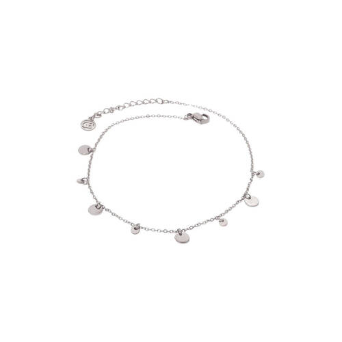 Chaîne de cheville acier avec pendentifs rond