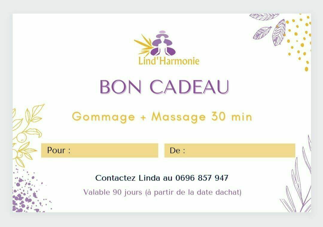 Chèque Cadeau Gommage + Massage 30 min