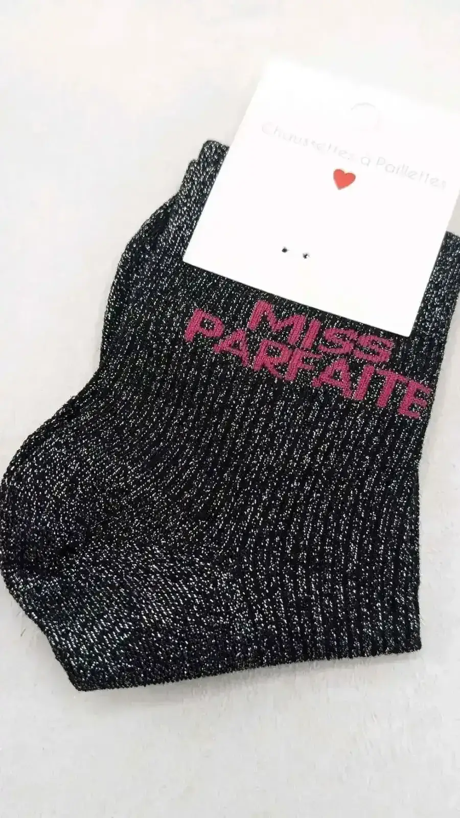 Chaussettes à Paillettes Miss Parfaite Noir
