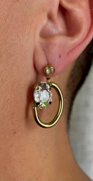 Boucles d\'oreilles en acier brillants ovale