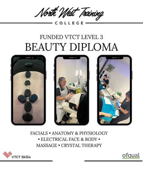 FUNDED VTCT Level 3 Beauty A&P/Facial/body electrical /massage 