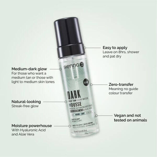 Dark Self Tan Clear Water Mousse 190ML