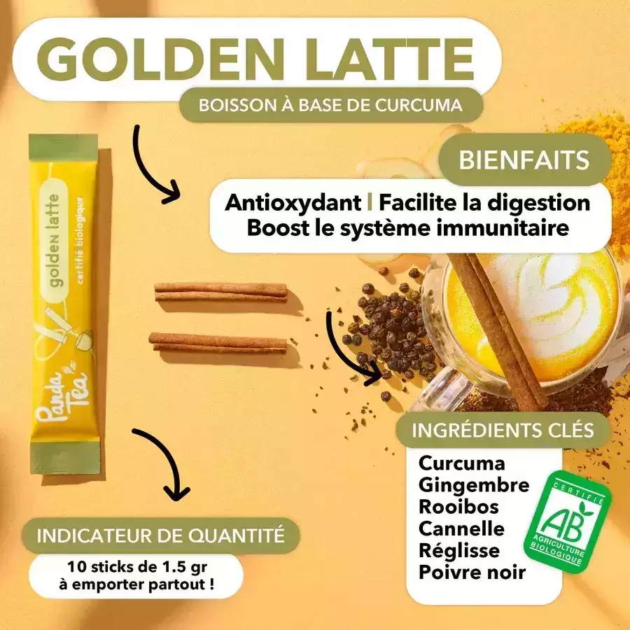 PANDA TEA - Stick Golden latte