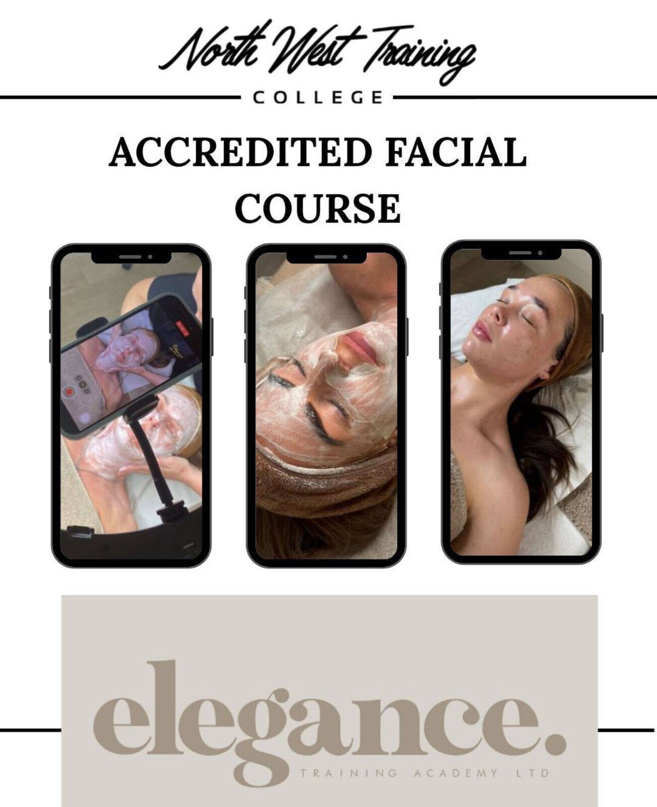Accredited facial beginner course £200 17th Febuary with Ashley from Elegance  £200 deposit 