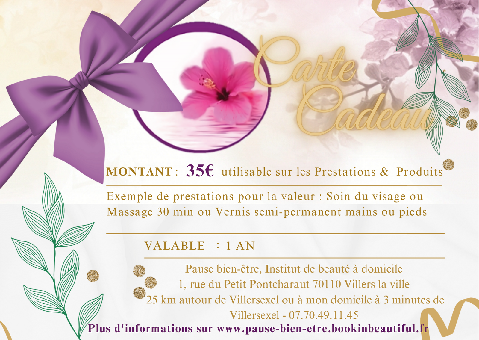 ✨ CHÈQUE CADEAU 35€ 🎁 