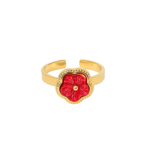 Bague réglable en acier fleur