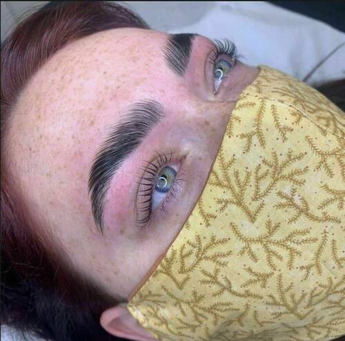 Brow lamination and lash lift combination 