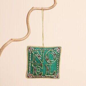 Embroidered Noel hanging decoration