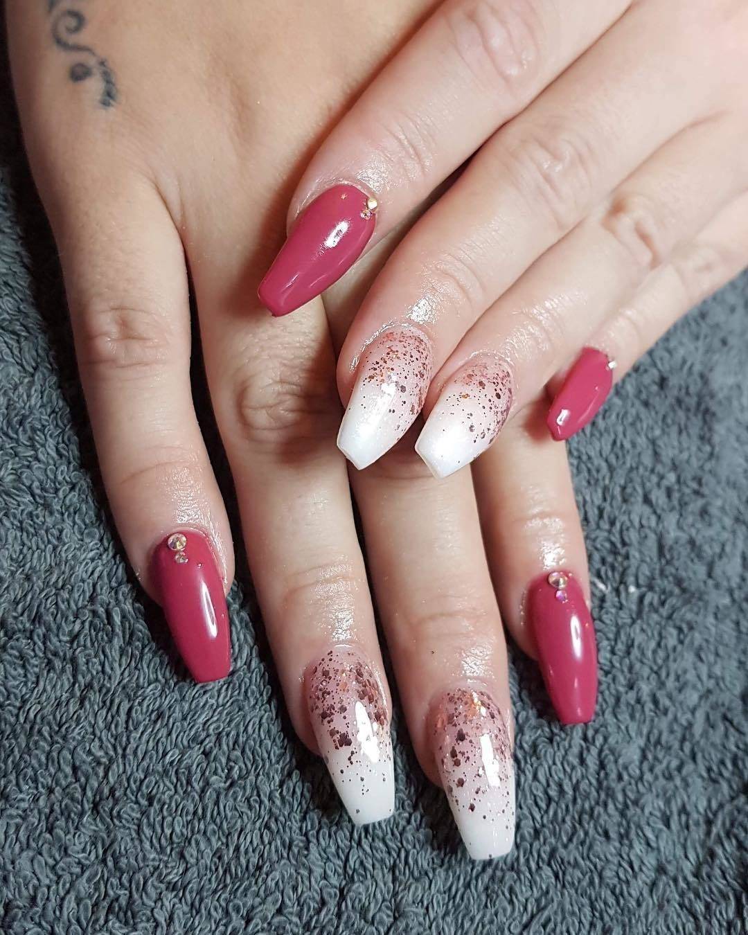 Fallonskis Parlour Ombre Nails With Glitter Gel Polish Nails