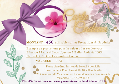 ✨ CHÈQUE CADEAU 45€ 🎁 