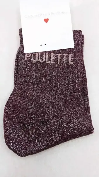Chaussettes à Paillettes Poulette Bordeaux