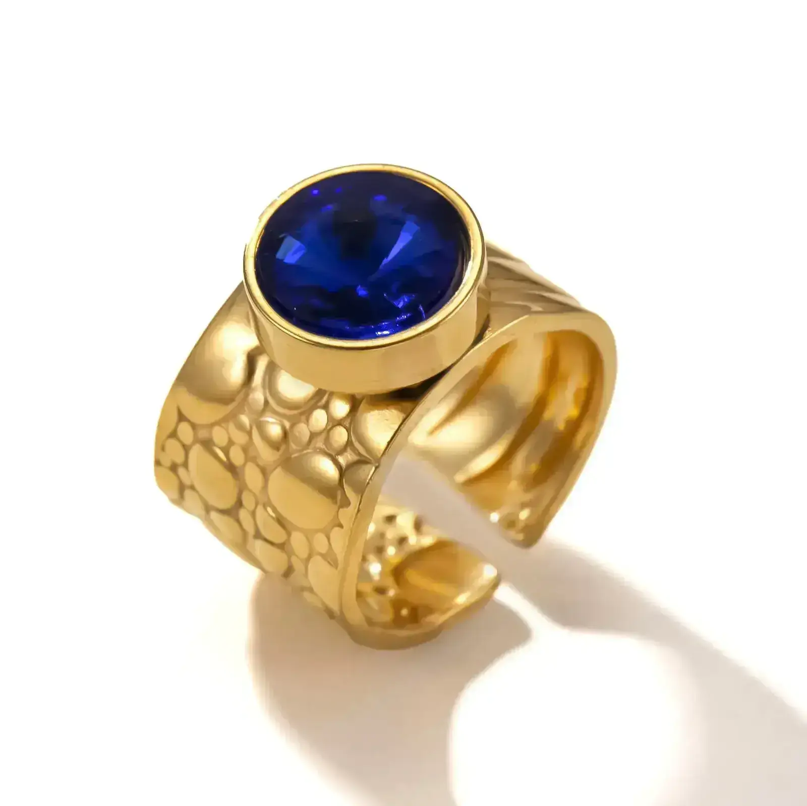 Bague bleu profond 